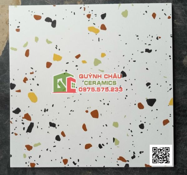 Gạch đá mài 60x60 terrazzo hạt màu ốp lát trang trí