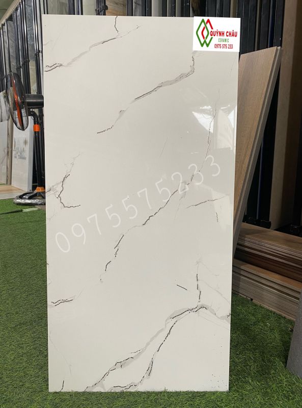 Gạch 40x80 đá bóng kiếng nhũ bạc trắng vân trung quốc