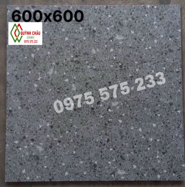 Gạch mờ terrazzo 60x60 vân đá xám đẹp 4120