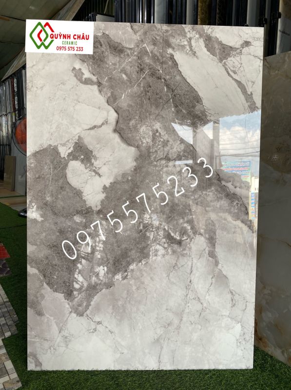 Gạch lát nền 80x120 vân đá trắng xám sang trọng đẹp
