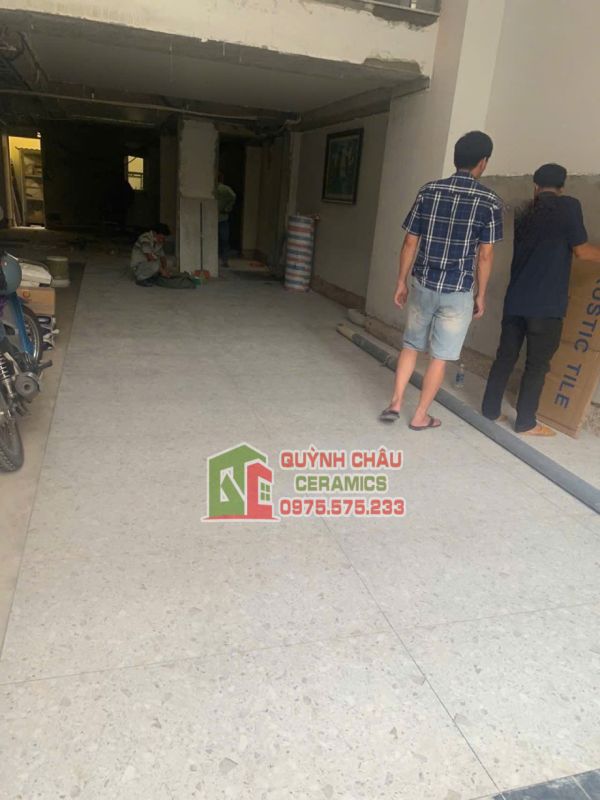 Gạch terrazzo xám hạt lớn 60x120 nhập khẩu