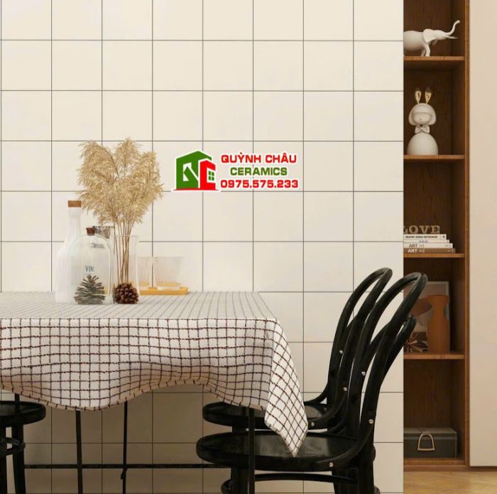 Gạch thẻ ốp tường 10x10 trắng bóng