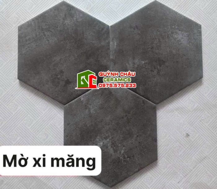 Gạch lục giác mờ màu xám đen