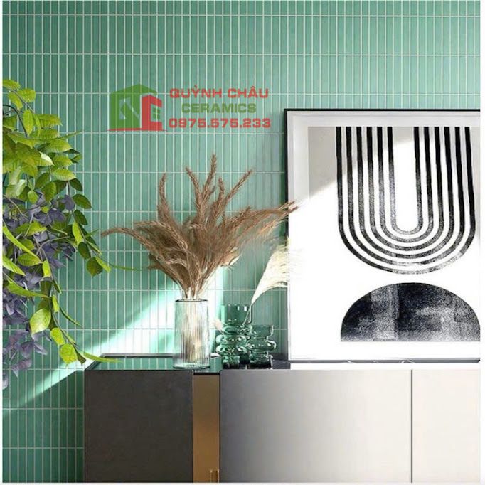 Gạch mosaic que đũa thanh dài xanh ngọc