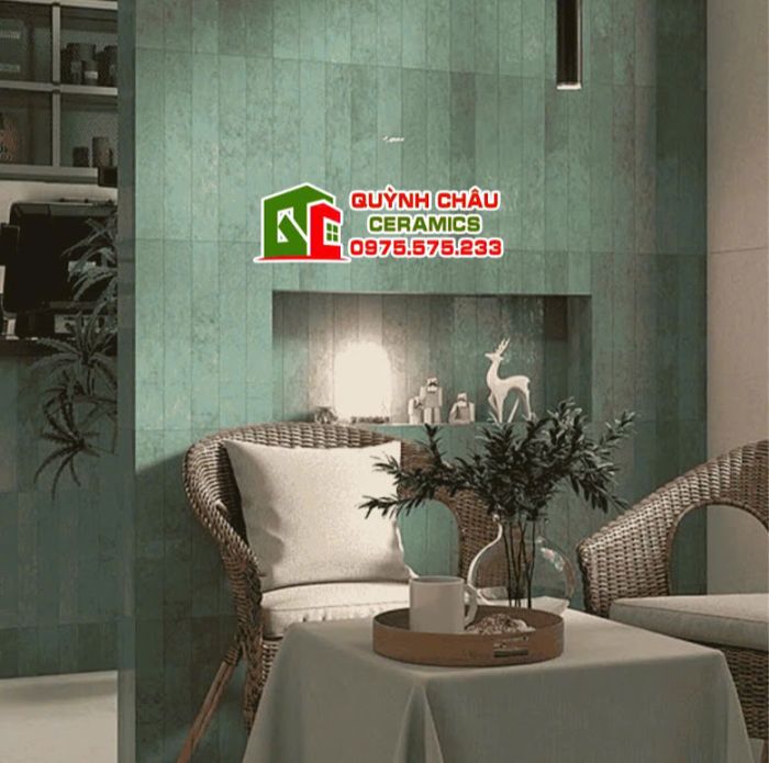 Gạch thẻ trang trí 6x40cm bóng hiệu ứng loang cổ điển