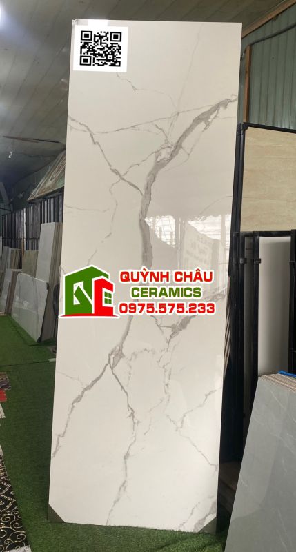 Gạch khổ lớn xương đá 80x240 siêu bóng trắng vân ấn độ