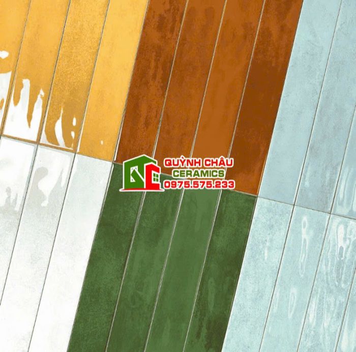 Bộ sưu tập gạch thẻ trang trí 6x40cm gợn sóng hiệu ứng