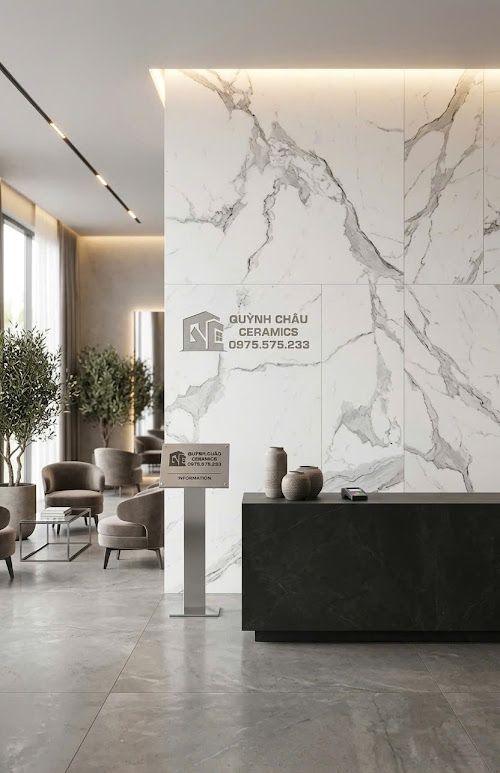 Gạch lát nền ấn độ 60x120 trắng Marble xám bóng kính