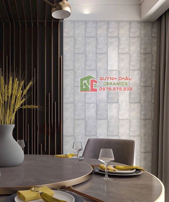 Gạch thẻ gợn sóng 10x30 men hiệu ứng xám giả cổ 