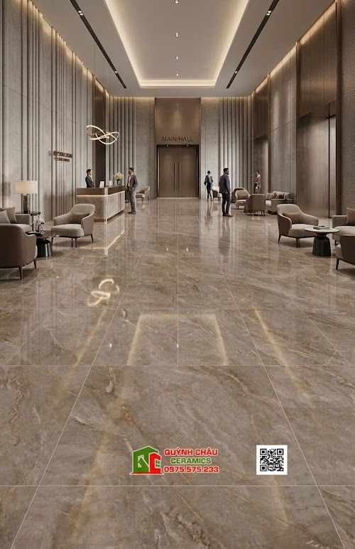 Gạch ấn độ 60x120 màu nâu vân đá bóng kính