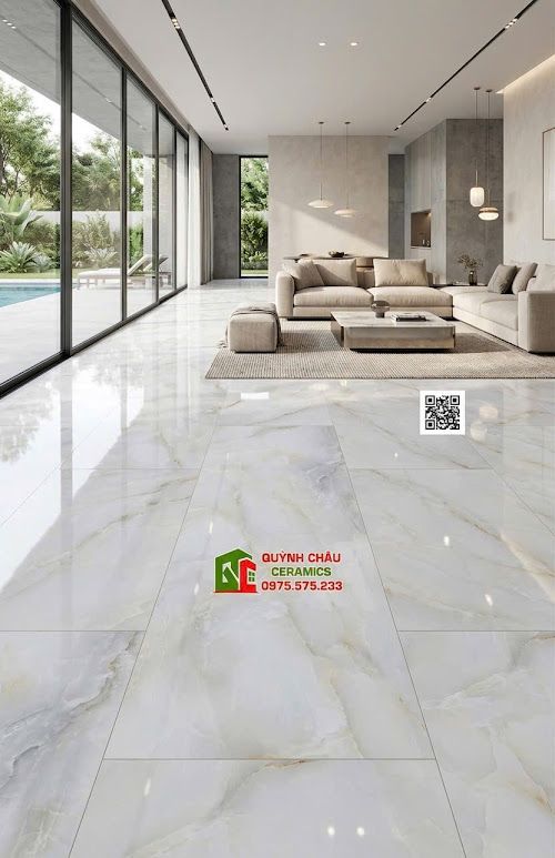 Gạch lát nền ấn độ 60x120 kem vân đá xanh ngọc