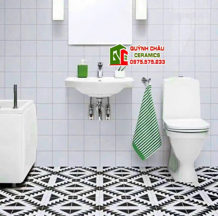 Gạch thẻ vuông 10x10 trắng mờ