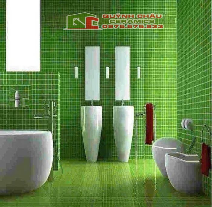 Gạch mosaic xanh lá thuỷ tinh
