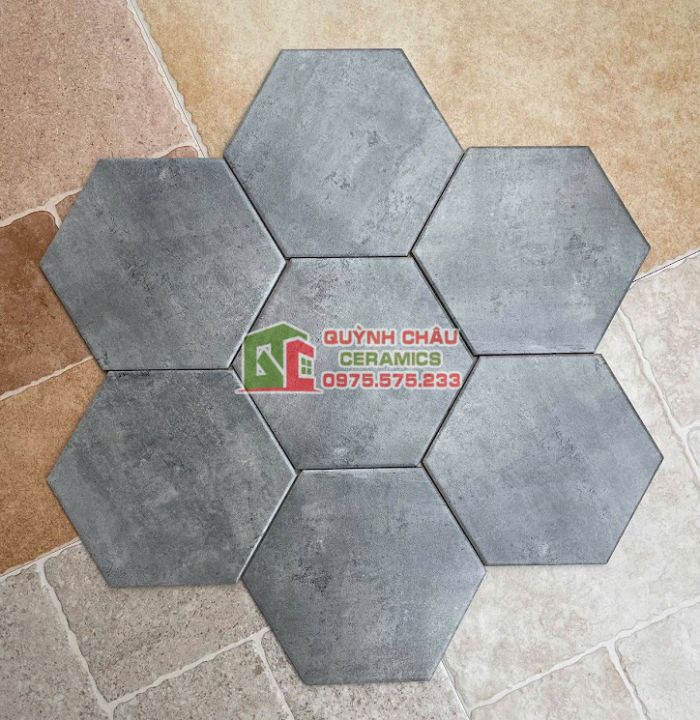 Gạch lục giác tông xi măng màu xám