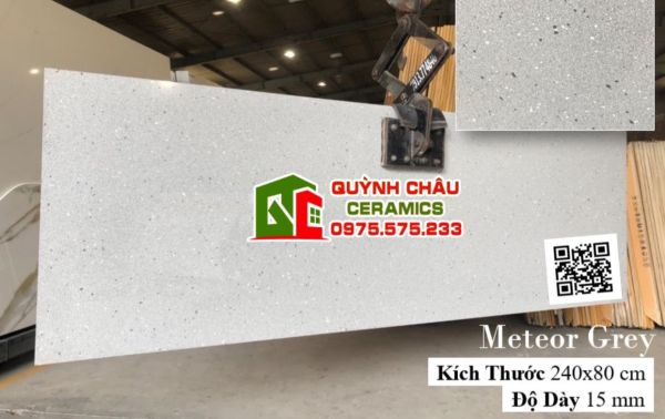 Gạch ấn độ khổ lớn terrazzo 80x240 bóng mờ vân đá mài granito