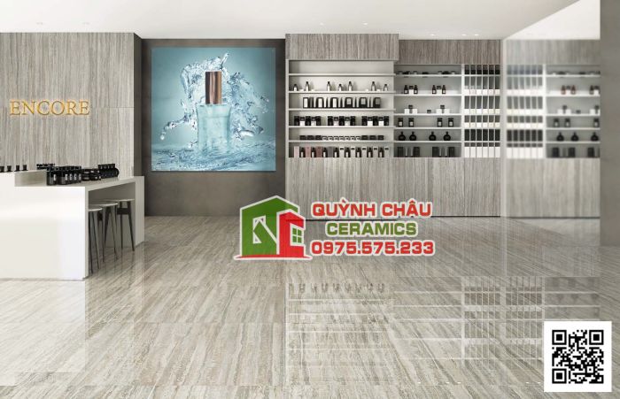 Gạch Italy nhập khẩu 89x179 màu xám vân dọc bóng kiếng cao cấp