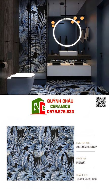 Gạch tranh giả mosaic ốp tường 80x260 trang trí