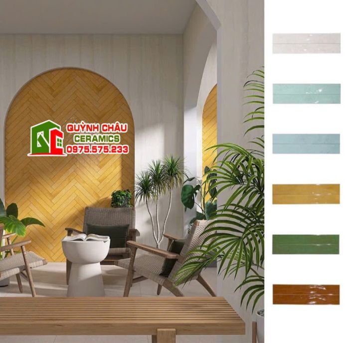 Bộ sưu tập gạch thẻ trang trí 6x40cm gợn sóng hiệu ứng