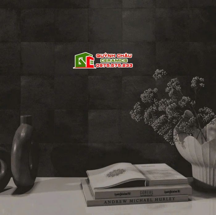 Gạch thẻ mờ xám đen giả cổ 15x15 cm trung quốc