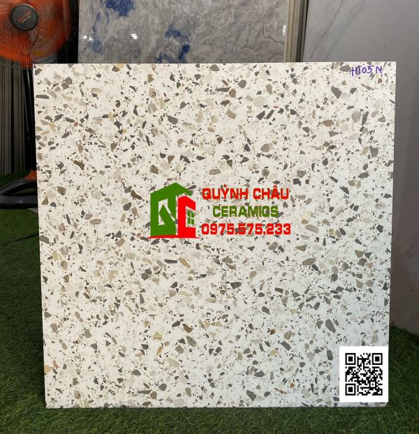 Gạch 60x60 terrazzo vân đá mờ thạch bàn