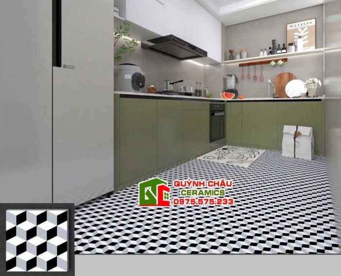 Gạch bông men 30x30 hình khối