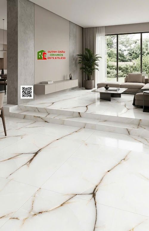 Gạch lát nền ấn độ 60x120 bóng kính vân đá Onyx cao cấp