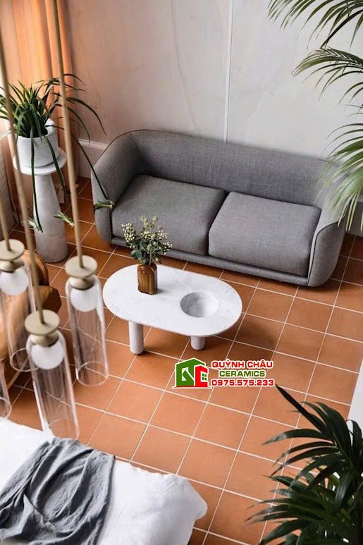 Gạch bông 30x30 màu nâu đỏ giả cổ