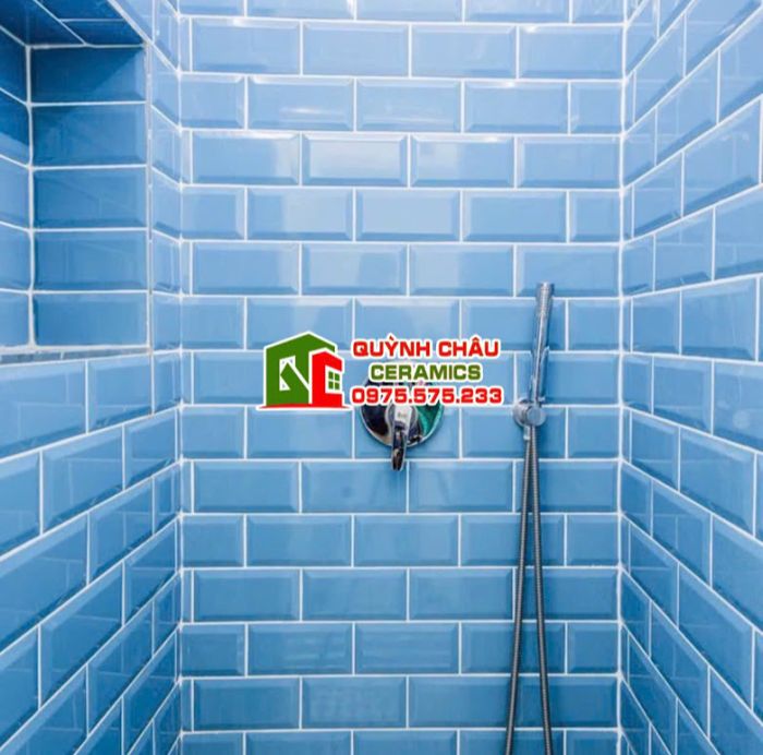 Gạch thẻ xanh bóng 75x150 vát cạnh