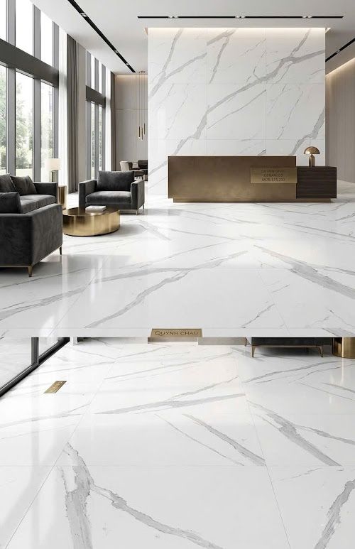 Gạch ốp lát ấn độ 60x120 bóng kính trắng vân xám sang trọng