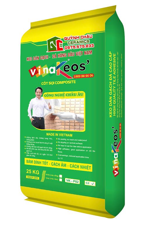 Keo dán gạch Vinakeos ốp lát full khổ lớn bám dính tốt