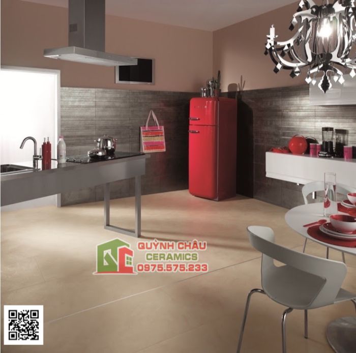 Gạch Italia 60x60 màu đất nung hiệu ứng mờ cao cấp
