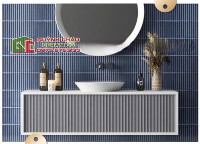 Gạch mosaic que đũa xám đen vát cạnh