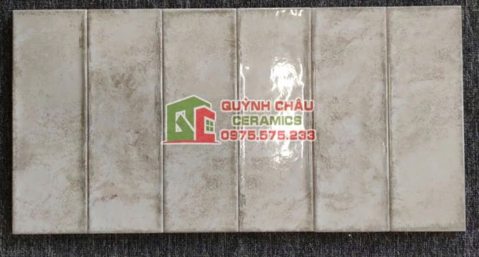 Gạch thẻ gợn sóng 10x30 màu xám cổ hiệu ứng