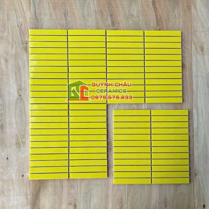Gạch mosaic thanh que đũa màu vàng đơn sắc