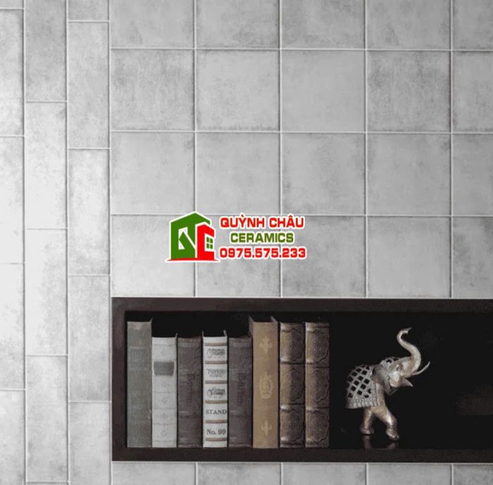 Gạch thẻ màu trắng xám cổ điển 15x15 cm