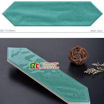 Gạch thẻ mũi tên gợn sóng xanh ngọc
