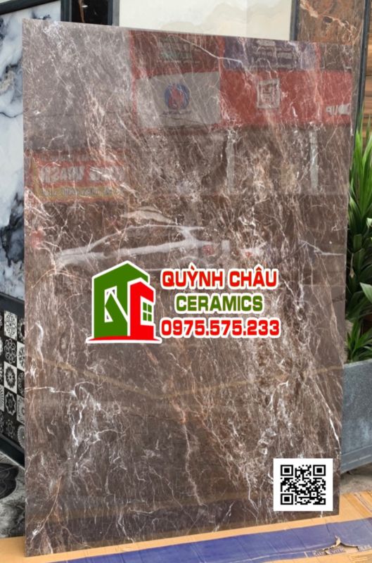 Gạch lát nền ấn độ 120x180 vân đá nâu sang chảnh bóng kiếng