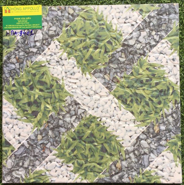 Gạch sân vườn mẫu cỏ 40x40 chống trơn HRa9401