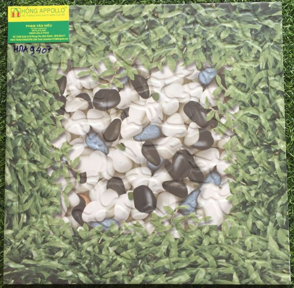 Gạch sân vườn mẫu cỏ 40x40 chống trơn HRa9407
