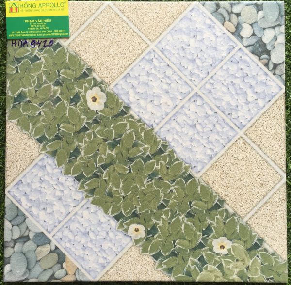 Gạch sân vườn mẫu cỏ 40x40 chống trơn HRa9410