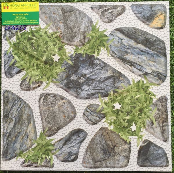 Gạch sân vườn mẫu cỏ 40x40 chống trơn LX4213