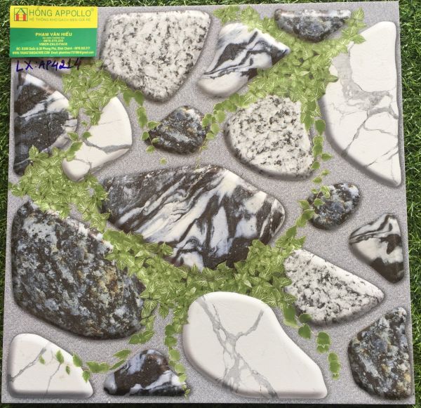 Gạch sân vườn mẫu cỏ 40x40 đẹp chống trơn LX4214