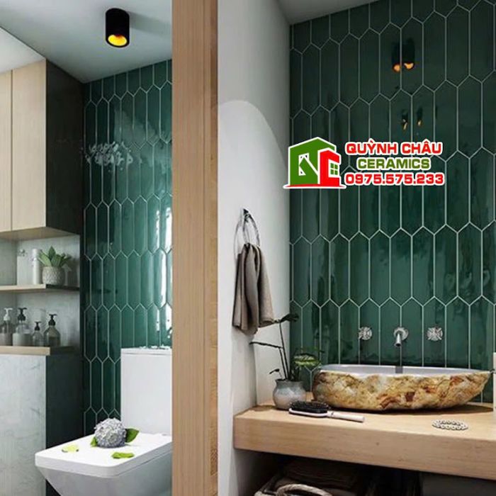  Gạch thẻ mũi tên màu xanh đậm gợn sóng