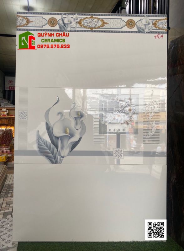 Gạch men ốp tường 40x80 trắng bóng phương nam