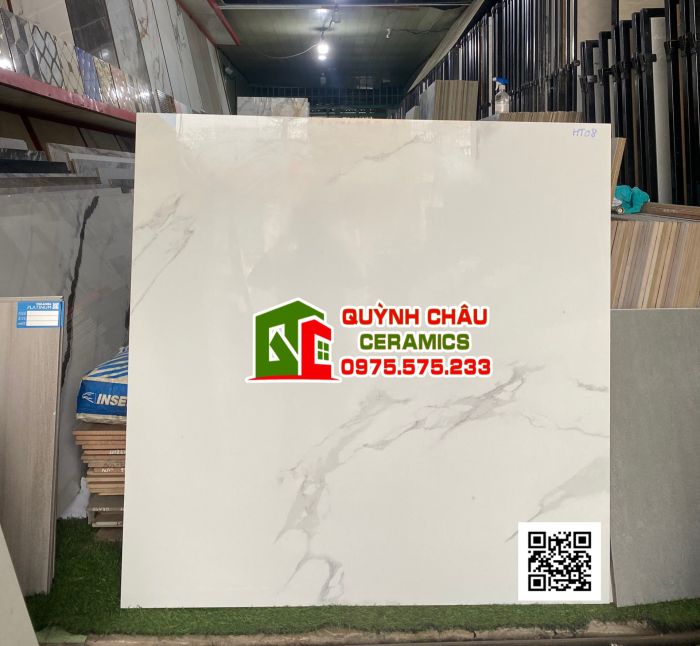 Gạch lát nền 100x100 ấn độ trắng vân mây ngẫu nhiên