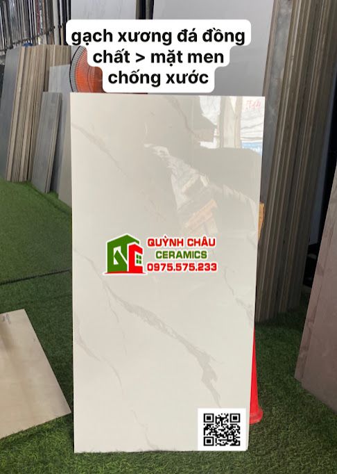 Gạch 40x80 trắng vân chống xước đá đồng chất trung quốc