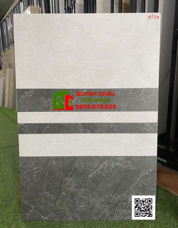 Gạch ốp lát 30x60 vân đá mờ trắng xám đen đậm 4854