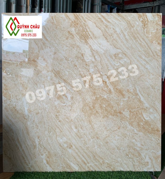 Gạch lát nền 1000x1000 vân vàng bóng kiếng cao cấp