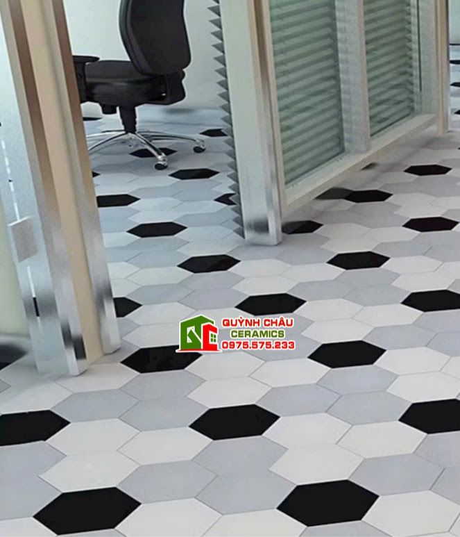 Gạch lục giác mờ đen xám trung quốc