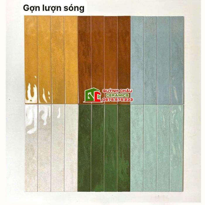 Bộ sưu tập gạch thẻ trang trí 6x40cm gợn sóng hiệu ứng